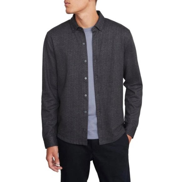 Vince Stripe Cotton Button-Down Shirt - Picture 1 of 9